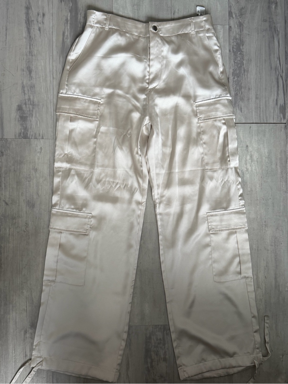 stradivarius Cream Satin Trousers